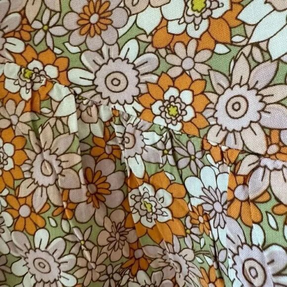 Daisy and Delilah Floral Bohemian Long Sleeves Front Tie Blouse SZ XXL #1877 - Picture 6 of 13